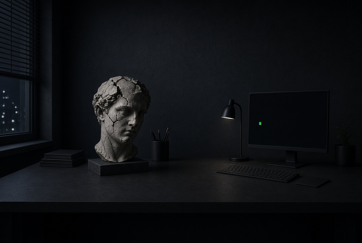 Still at the desk